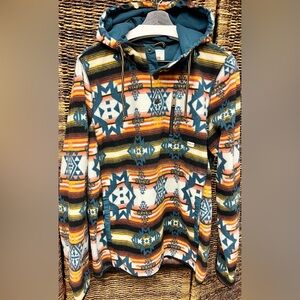 Dravus- Tribal Patterned Fleece‎ Hoodie- Large